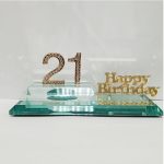 Gold Glass 21st Key Or Silver Happy Birthday 21st Key