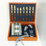 Wooden Chess Box With Hip Flask