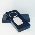 Silver Hexagon Keyring