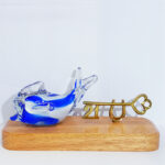 21st White and Blue Dolphin Wooden Key