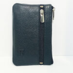 Galaxy Black Leather Coin Purse 2 Zipper