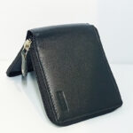 Galaxy Black Leather Zip Around Multi-Card Wallet