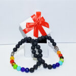 Chakra Buddha Black Stone Bracelet