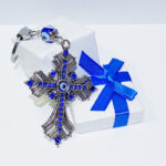 Evil Eye Cross Keyring
