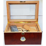 Humidor Large Glass Top Lockable