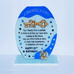 Mini 21 st Glass Plaque