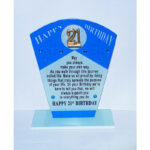 Mini 21 st Glass Plaque