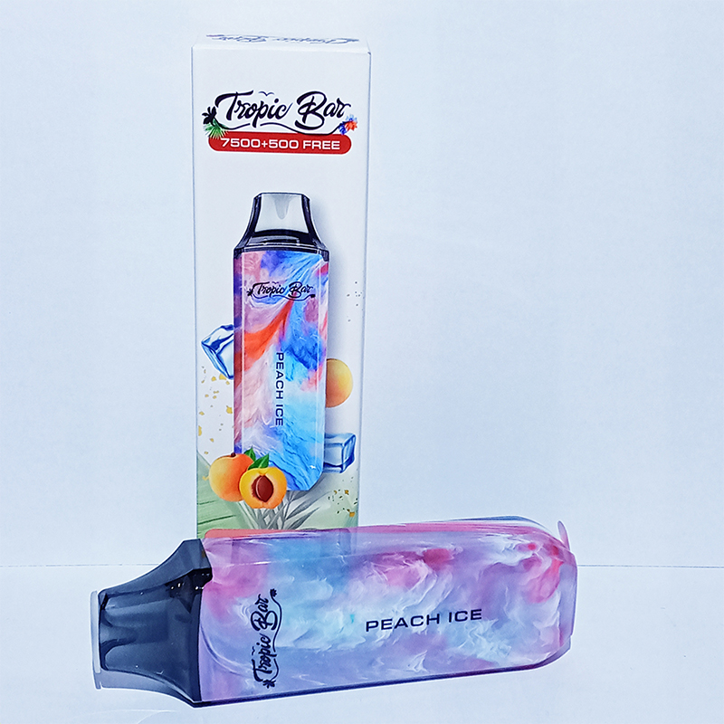TROPIC-PEACH-ICE Tropic Bar Rechargeable Disposable-Peach Ice 7500 Puffs +500 Free - Image 1