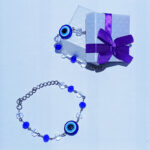Evil Eye Blue/Clear Clasp Bracelet