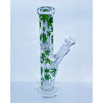 Green Weed Leaf Glass Bong
