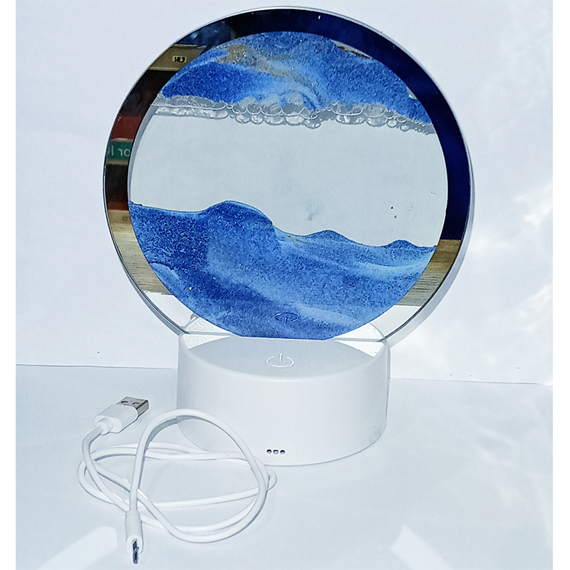 SAND-GLASS 3D Sand Timer With LED Base, Quick Sand Art - Image 1