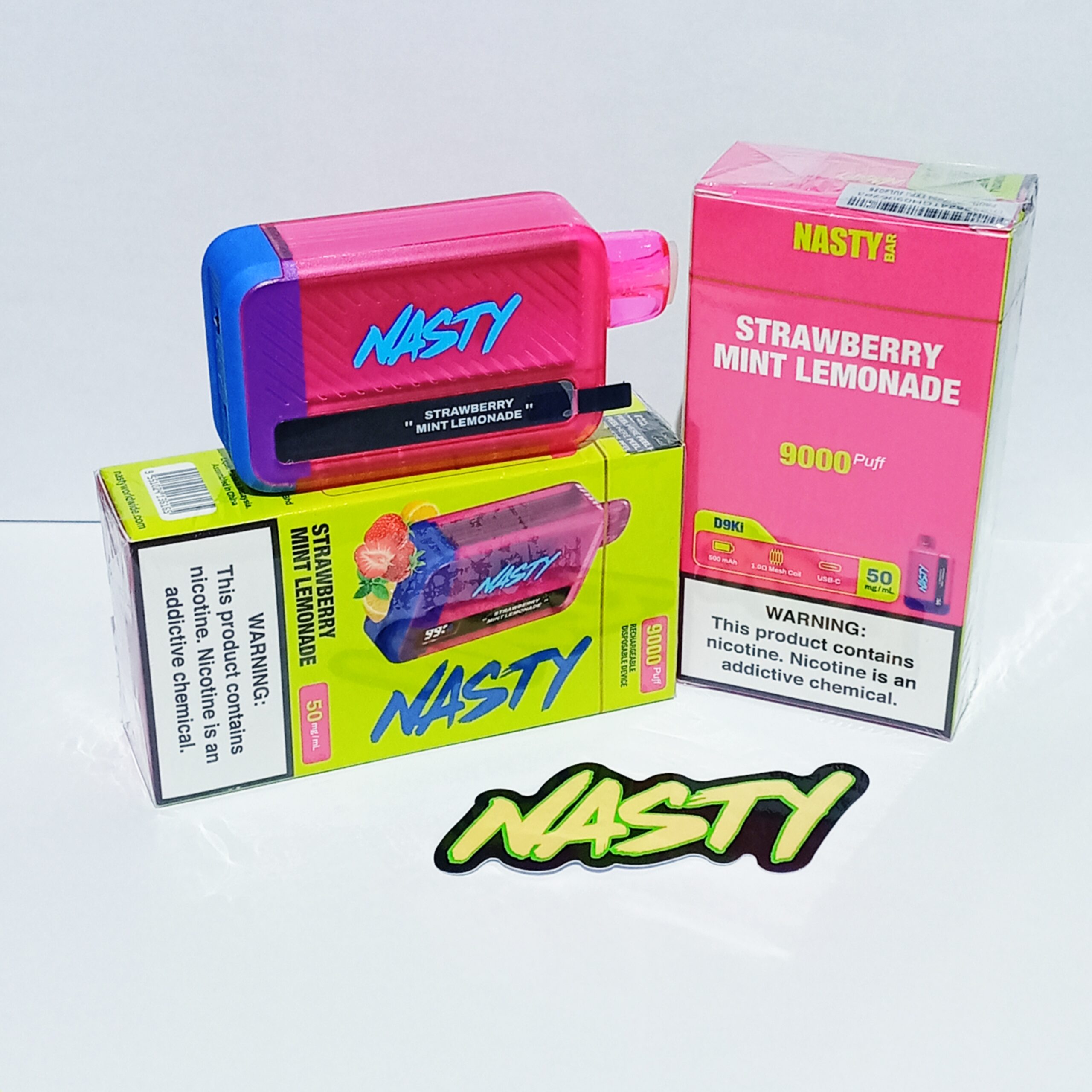 20240907_091204 Nasty Rechargeable Disposable- Strawberry Mint Lemonade 9000 Puffs - Image 1