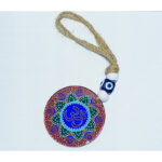 Evil Eye Om Glass Hanging