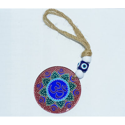 Evil Eye Om Glass Hanging