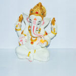 Ganesha White & Gold 6''
