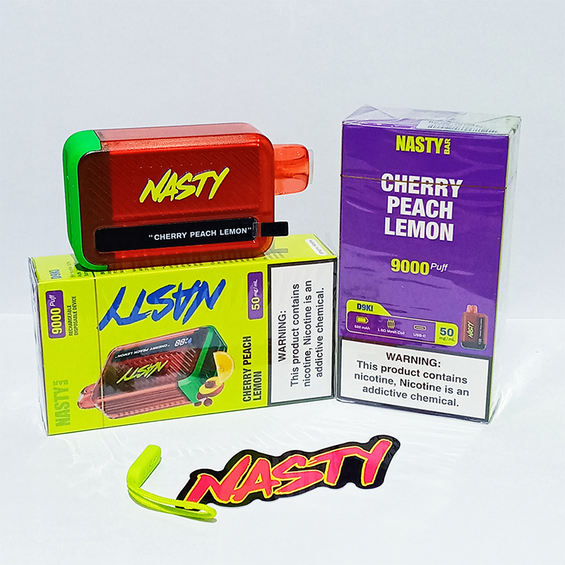 NASTY-CHERRY-PEACH-LEMON Nasty Rechargeable Disposable- Cherry Peach Lemon 9000 Puffs - Image 1