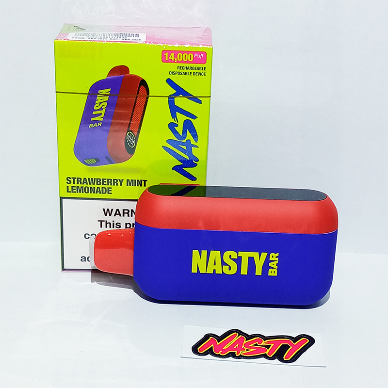 STRAW-MINT-LEMONADE Nasty Rechargeable Disposable-14 k Puffs Strawberry Mint Lemonade - Image 1