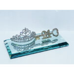 21st Key-Princess Crown Mirror Base Silver Key