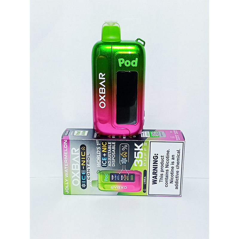 JOLLY-WATERMELON Ox Bar 35k Ice+Nic Adjustable Disposable-Libra Jolly Watermelon - Image 1