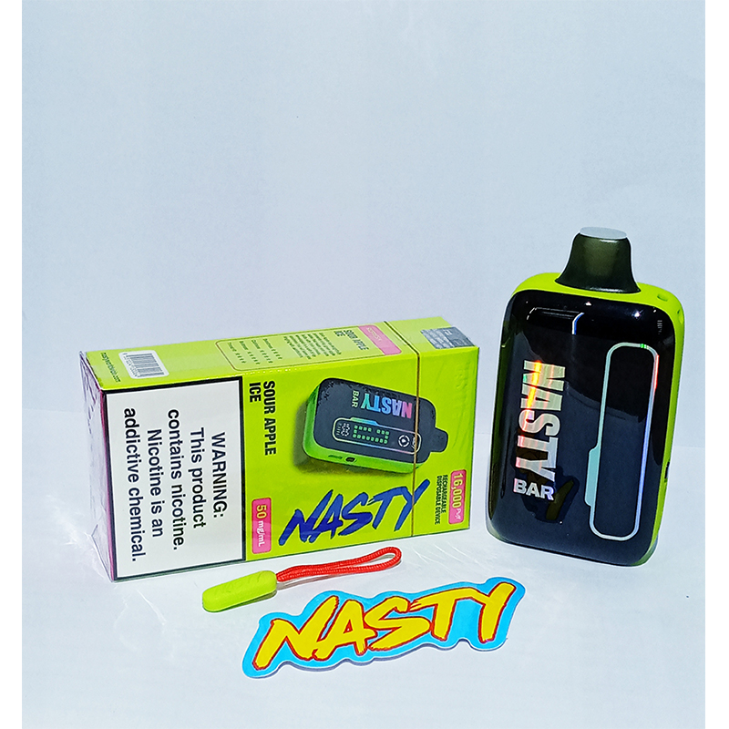 NASTY-16K-SOUR-APPLE-ICE Nasty Rechargeable Disposable-16 000 Puffs Sour Apple Ice - Image 1