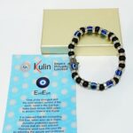 Black & Silver Hamza Evil Eye Bracelet