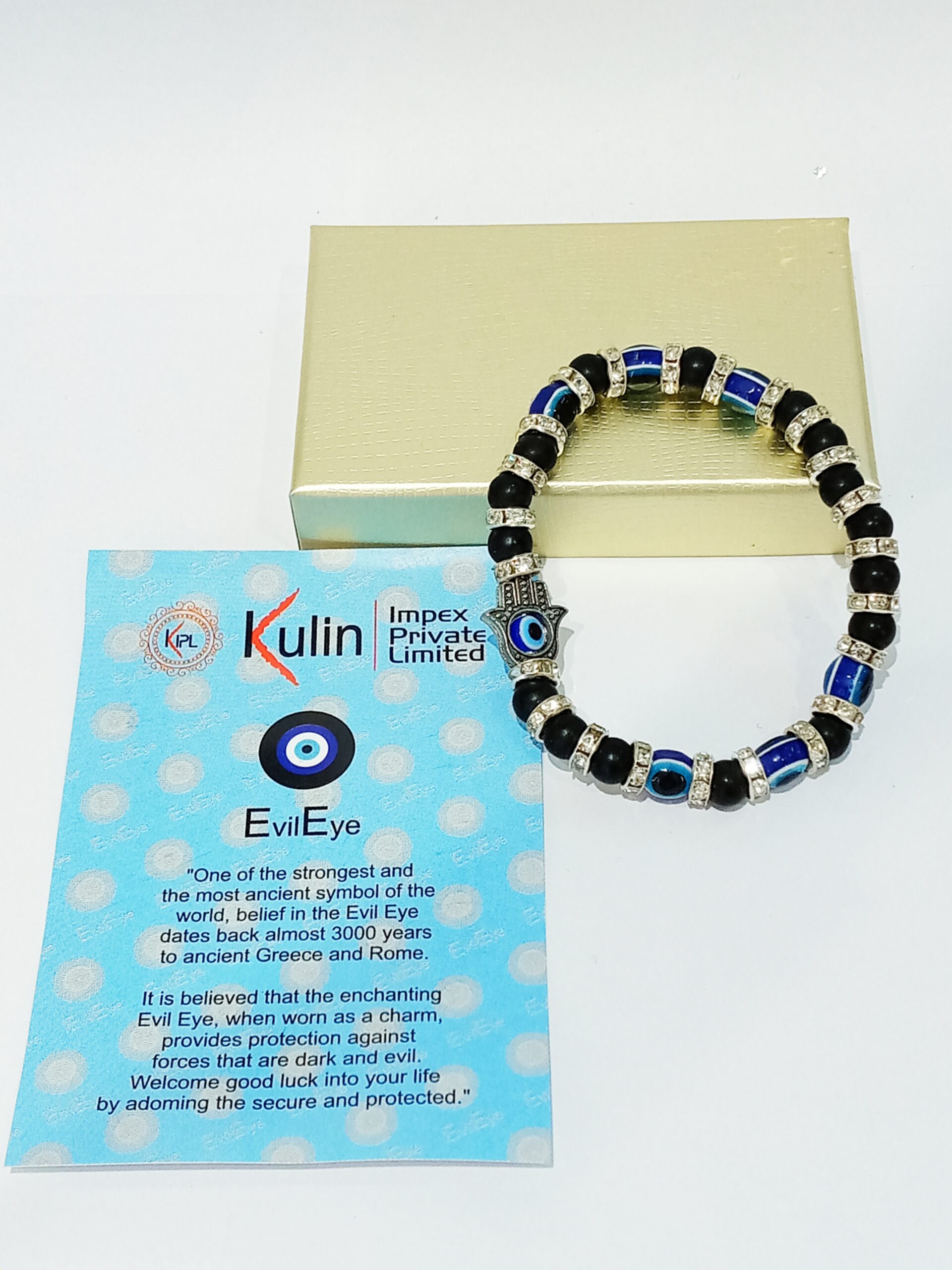 20251020_094507 Black & Silver Hamza Evil Eye Bracelet - Image 1