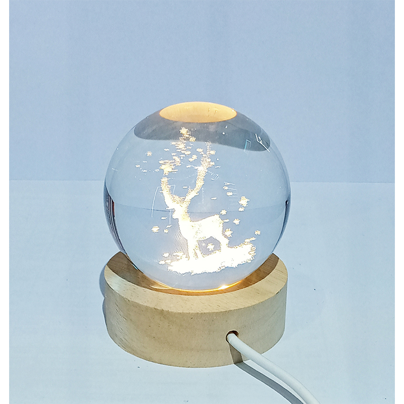 D Crystal Ball+Light Base Reindeer - Image 1