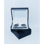 Silver Plated Oval Cuff Link & Tie Pin Set