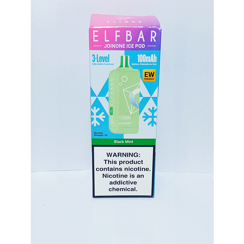 BLACK-MINT-POD Elf Bar Joinone Ice Pod Only-Black Mint 16k Puffs - Image 1