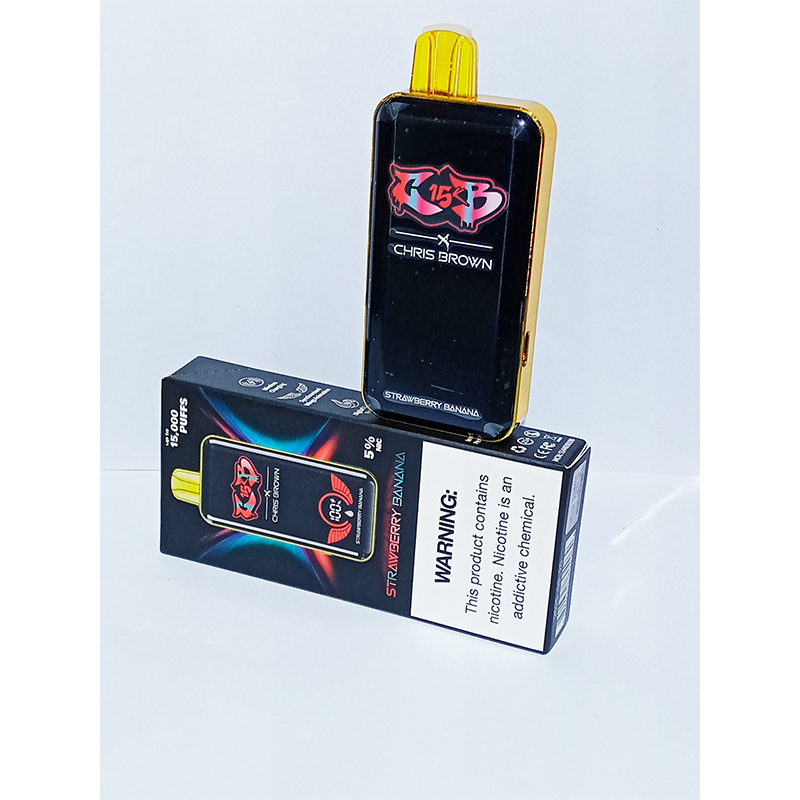 CB-STRAW-BANANA Chris Brown Rechargeable Disposable-15k Puffs Strawberry Banana - Image 1