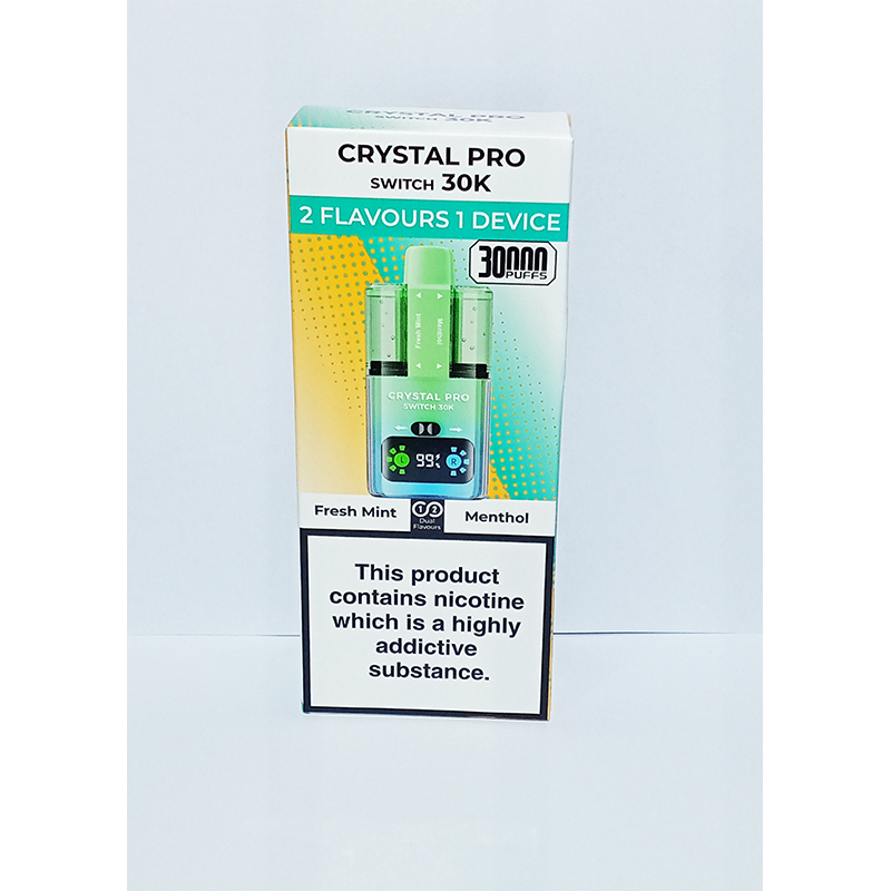 CRYSTAL-FRESH-MINT Crystal Pro Switch 30k Puffs-2 Flavours 1 Device – Fresh Mint + Menthol - Image 1