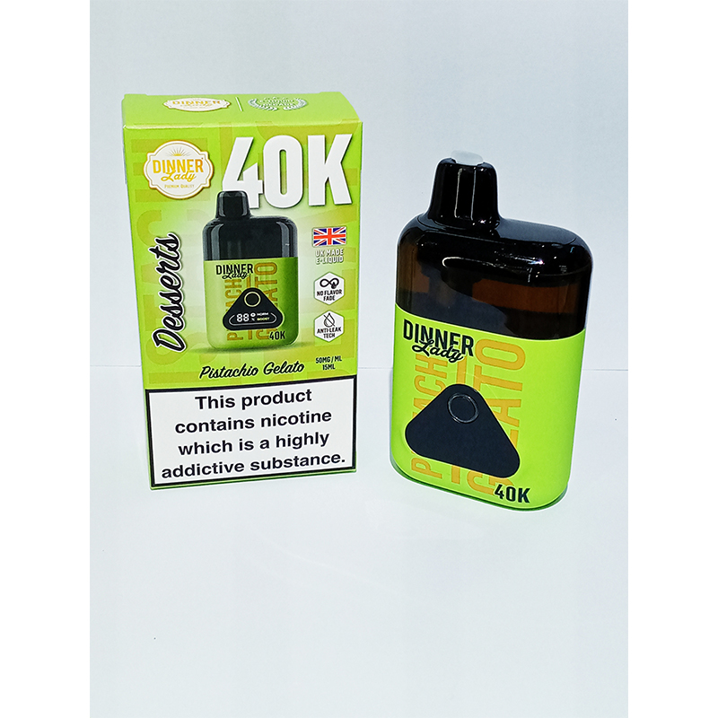 DINNER-LADY-PISTACHIO-GELATO Dinner Lady Rechargeable Disposable- 40K Puffs Pistachio Gelato - Image 1